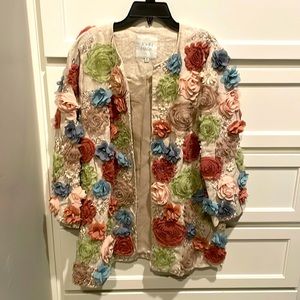 John Mark 3D Wild Flowers Embroidered Jacket